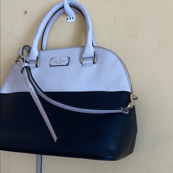 Kate Spade Grove Street Carli Satchel Two-Tone Black White Leather Crossbody Bag - Picture 13 of 13
